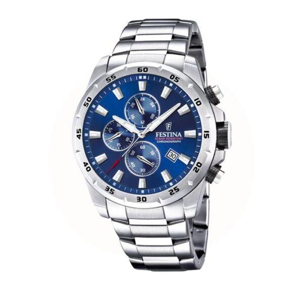 Festina – Sport Chronograf Herreur Stål med Blå Skive