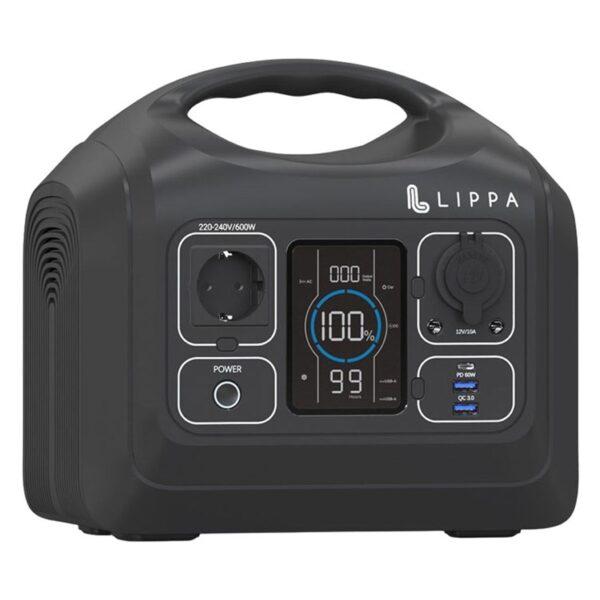 Lippa Strømbank 595 Wh - Sort